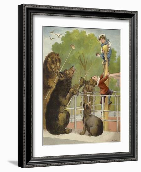 Bears Baiting Boys-Richard Andre-Framed Giclee Print