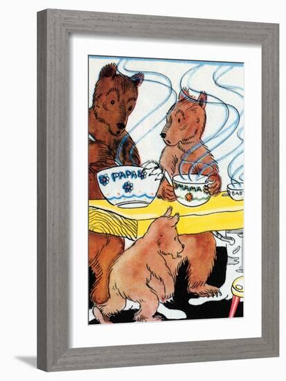 Bears Discover the Porridge-Julia Letheld Hahn-Framed Art Print