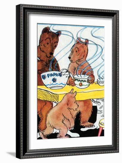 Bears Discover the Porridge-Julia Letheld Hahn-Framed Art Print