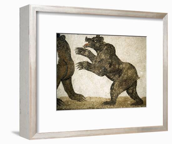 Bears Fighting, detail of Roman floor mosaic, from Utica, Tunisia, c3rd century-Unknown-Framed Giclee Print