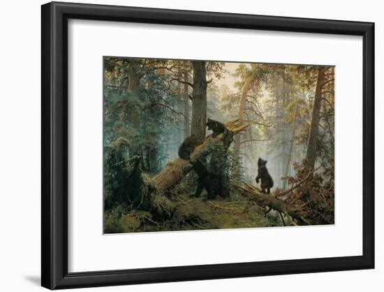 Bears in the Forest Morning-Ivan Ivanovitch Shishkin-Framed Art Print