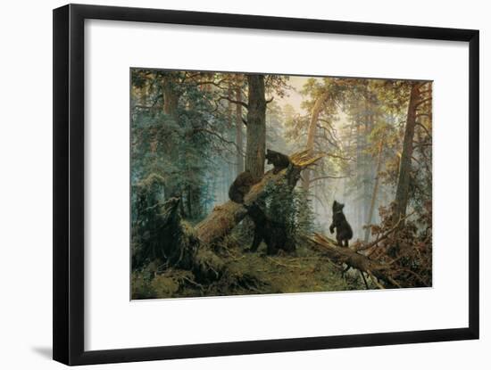 Bears in the Forest Morning-Ivan Ivanovitch Shishkin-Framed Art Print