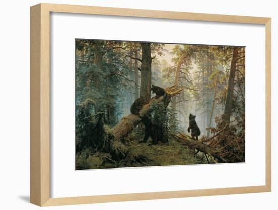 Bears in the Forest Morning-Ivan Ivanovitch Shishkin-Framed Art Print