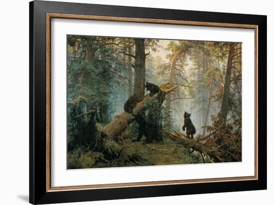 Bears in the Forest Morning-Ivan Ivanovitch Shishkin-Framed Art Print