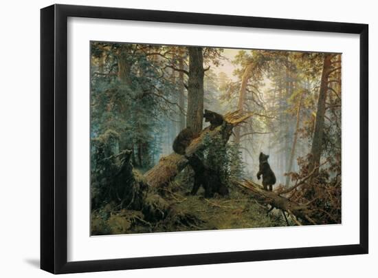 Bears in the Forest Morning-Ivan Ivanovitch Shishkin-Framed Art Print