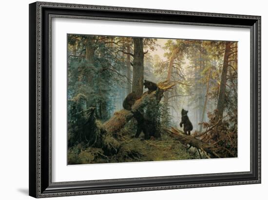 Bears in the Forest Morning-Ivan Ivanovitch Shishkin-Framed Art Print