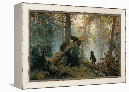 Bears in the Forest Morning-Ivan Ivanovitch Shishkin-Framed Stretched Canvas