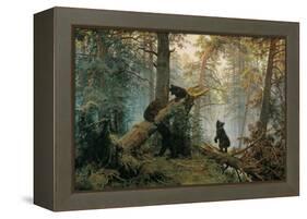 Bears in the Forest Morning-Ivan Ivanovitch Shishkin-Framed Stretched Canvas