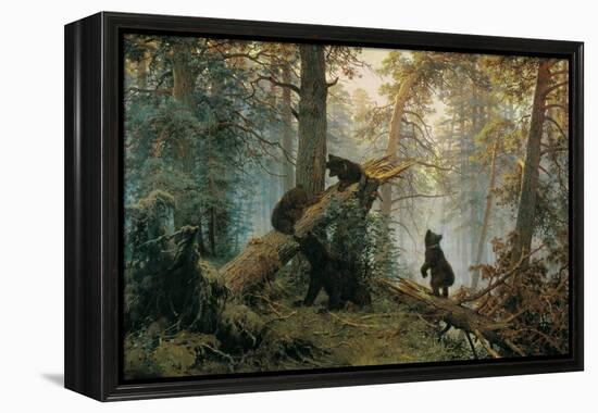 Bears in the Forest Morning-Ivan Ivanovitch Shishkin-Framed Stretched Canvas