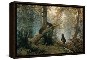 Bears in the Forest Morning-Ivan Ivanovitch Shishkin-Framed Stretched Canvas