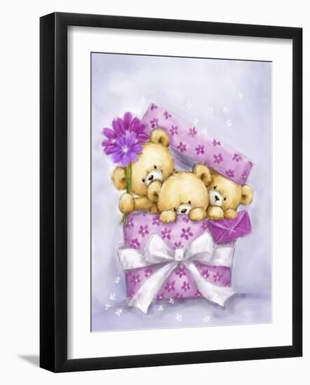 Bears Pop Up from Present-MAKIKO-Framed Giclee Print