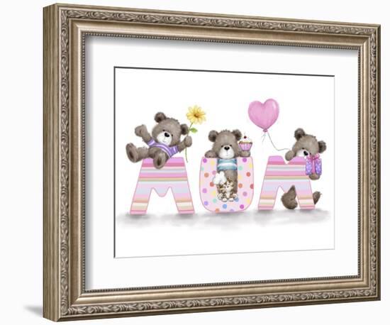 Bears with Letter MUM-MAKIKO-Framed Giclee Print