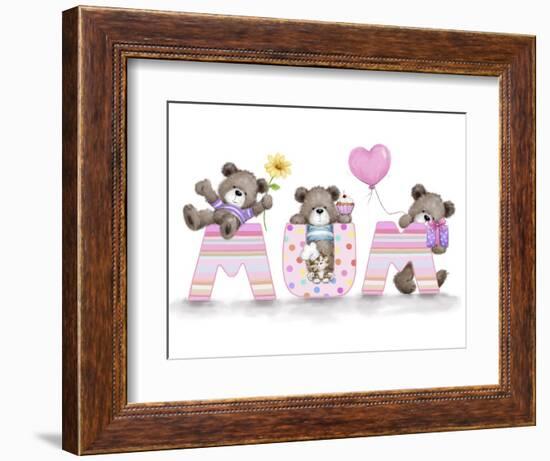 Bears with Letter MUM-MAKIKO-Framed Giclee Print