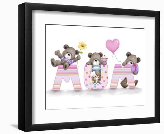 Bears with Letter MUM-MAKIKO-Framed Giclee Print