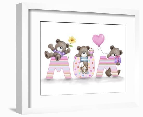 Bears with Letter MUM-MAKIKO-Framed Giclee Print