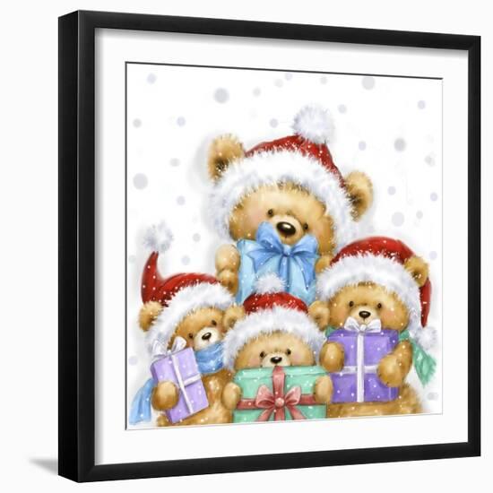 Bears With Presents-MAKIKO-Framed Giclee Print