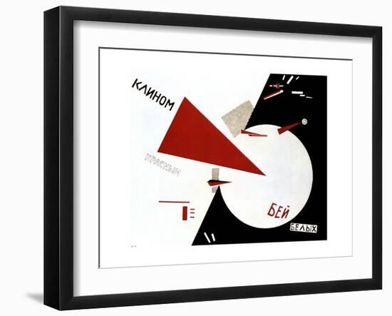 Beat the Whites with the Red Wedge, 1920-Lazar Markovich Lissitzky-Framed Giclee Print