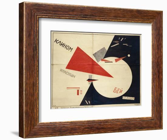 Beat the Whites with the Red Wedge (The Red Wedge Poster), 1919-El Lissitzky-Framed Giclee Print