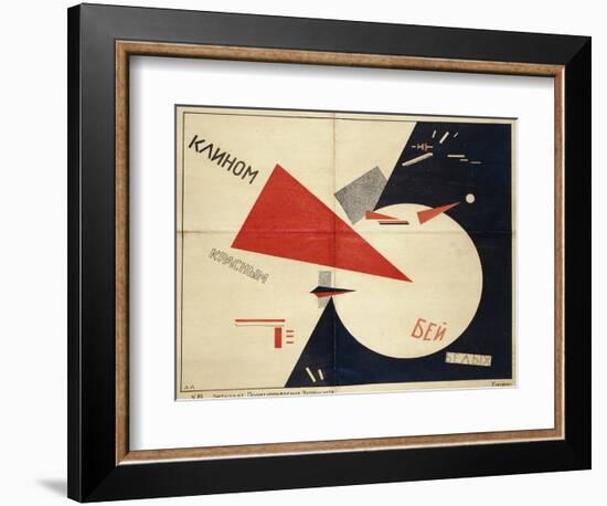 Beat the Whites with the Red Wedge (The Red Wedge Poster), 1919-El Lissitzky-Framed Giclee Print