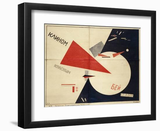 Beat the Whites with the Red Wedge (The Red Wedge Poster), 1919-El Lissitzky-Framed Giclee Print