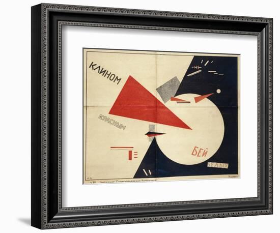 Beat the Whites with the Red Wedge (The Red Wedge Poster), 1919-El Lissitzky-Framed Giclee Print