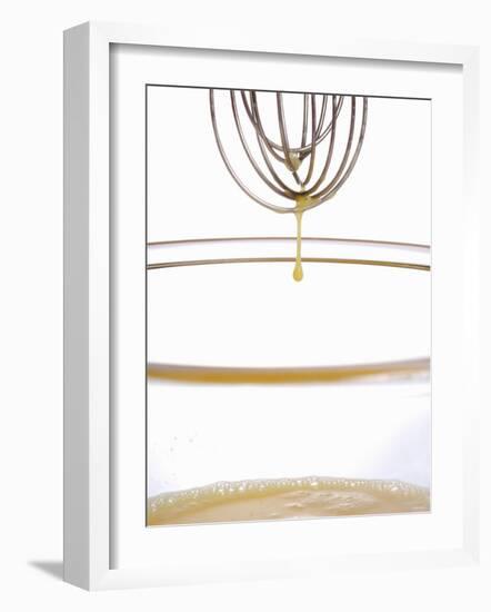 Beaten Egg Dripping from a Whisk-Alain Caste-Framed Photographic Print