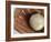 Beaten-Up Baseball in Baseball Glove-null-Framed Photographic Print