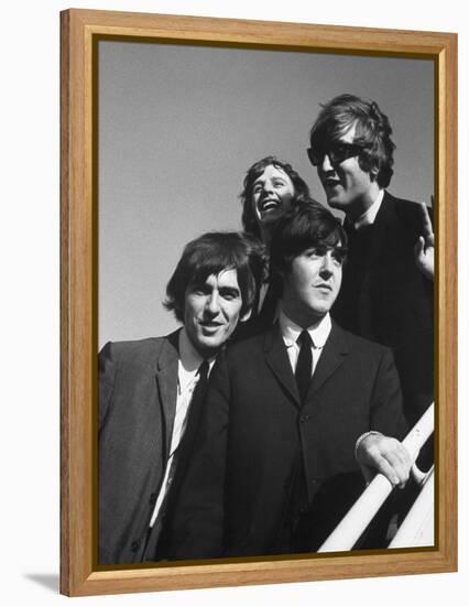 Beatles' Arrive at Airport on 2nd Us Tour-Bill Ray-Framed Premier Image Canvas