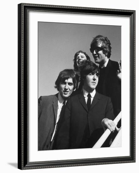 Beatles' Arrive at Airport on 2nd Us Tour-Bill Ray-Framed Premium Photographic Print