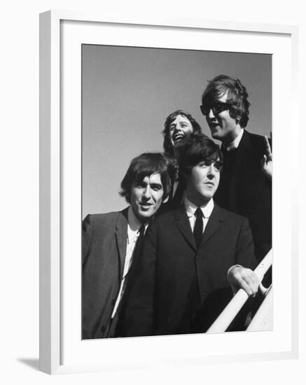 Beatles' Arrive at Airport on 2nd Us Tour-Bill Ray-Framed Premium Photographic Print