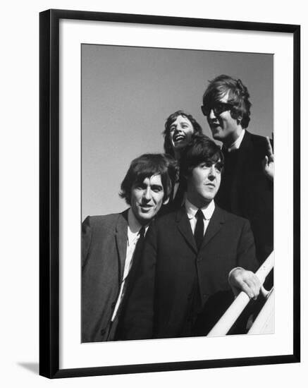 Beatles' Arrive at Airport on 2nd Us Tour-Bill Ray-Framed Premium Photographic Print