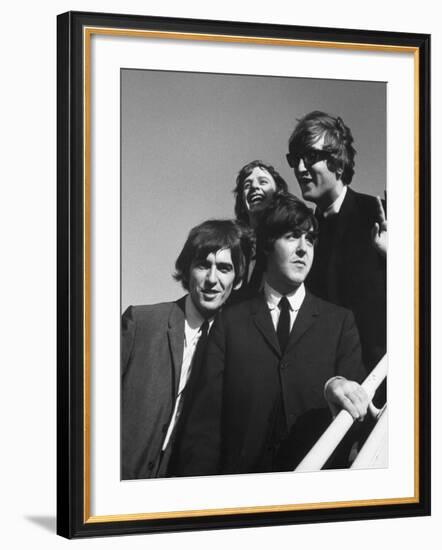 Beatles' Arrive at Airport on 2nd Us Tour-Bill Ray-Framed Premium Photographic Print