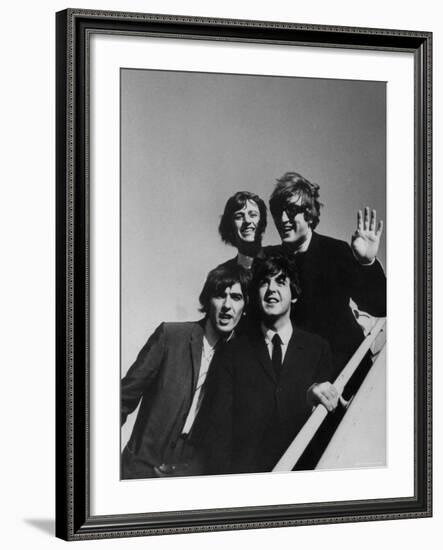 Beatles' Arriving at Los Angeles Airport on 2nd Us Tour-Bill Ray-Framed Premium Photographic Print