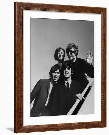 Beatles' Arriving at Los Angeles Airport on 2nd Us Tour-Bill Ray-Framed Premium Photographic Print