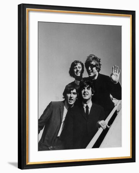 Beatles' Arriving at Los Angeles Airport on 2nd Us Tour-Bill Ray-Framed Premium Photographic Print