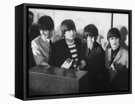 Beatles' at Press Conference in San Francisco Airport-Bill Ray-Framed Premier Image Canvas