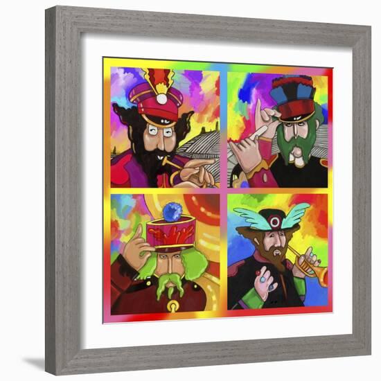 Beatles Sgt Peppers Yellow Sub-Howie Green-Framed Giclee Print