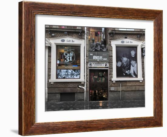 Beatles Shop, Mathew Street, Liverpool, Merseyside, England, United Kingdom, Europe-Wendy Connett-Framed Photographic Print