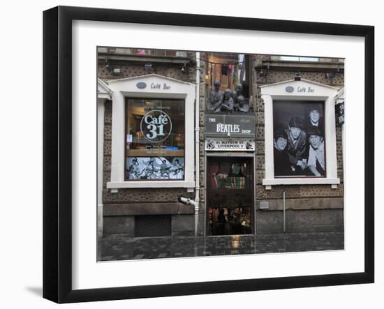 Beatles Shop, Mathew Street, Liverpool, Merseyside, England, United Kingdom, Europe-Wendy Connett-Framed Photographic Print