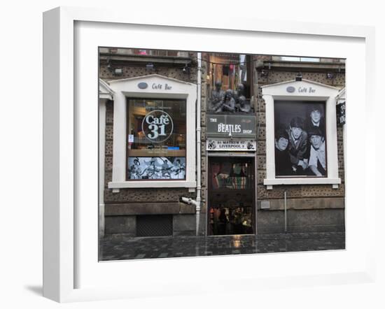 Beatles Shop, Mathew Street, Liverpool, Merseyside, England, United Kingdom, Europe-Wendy Connett-Framed Photographic Print