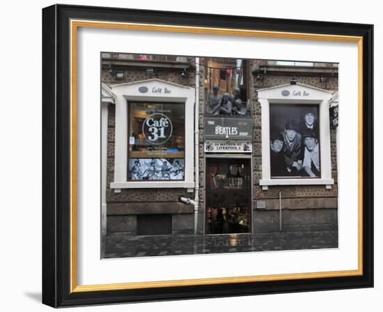 Beatles Shop, Mathew Street, Liverpool, Merseyside, England, United Kingdom, Europe-Wendy Connett-Framed Photographic Print