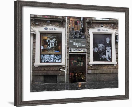 Beatles Shop, Mathew Street, Liverpool, Merseyside, England, United Kingdom, Europe-Wendy Connett-Framed Photographic Print