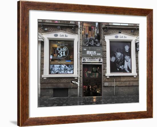 Beatles Shop, Mathew Street, Liverpool, Merseyside, England, United Kingdom, Europe-Wendy Connett-Framed Photographic Print