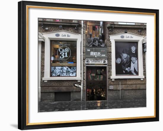 Beatles Shop, Mathew Street, Liverpool, Merseyside, England, United Kingdom, Europe-Wendy Connett-Framed Photographic Print