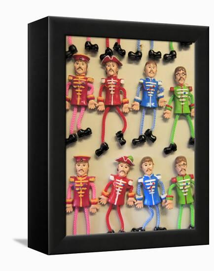 Beatles Souvenirs, Liverpool, Merseyside, England, United Kingdom, Europe-Wendy Connett-Framed Premier Image Canvas