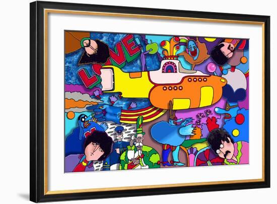 Beatles Yellow-Sub-Howie Green-Framed Giclee Print