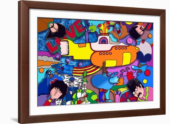 Beatles Yellow-Sub-Howie Green-Framed Giclee Print