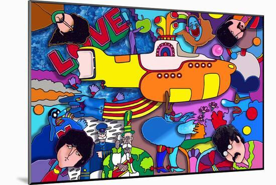 Beatles Yellow-Sub-Howie Green-Mounted Giclee Print