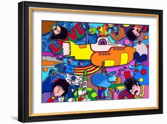 Beatles Yellow-Sub-Howie Green-Framed Giclee Print