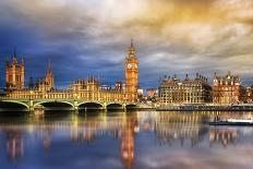 Big Ben and Houses of Parliament at Dusk, London, Uk-Beatrice Preve-Framed Photographic Print